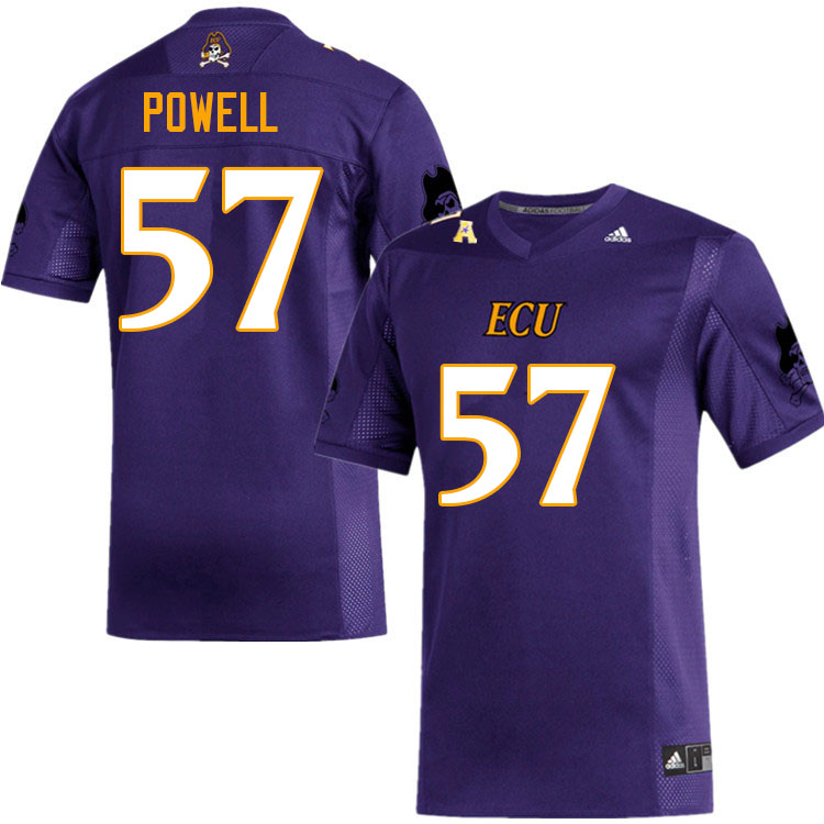 Men #57 Jaquaez Powell ECU Pirates College Football Jerseys Sale-Purple